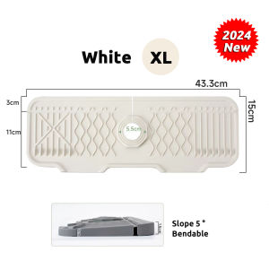 🇸🇬【SG stock】Sink Silicone Faucet Mat Countertop Protector for Kitchen Bathroom Sink Draining Tray Water Catcher Splash Guard