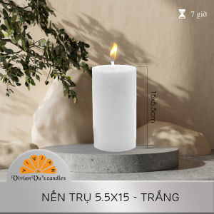 Nến Trụ Tròn Vivian Vus Candles Kích Thước 5.5x15cm - Nến Nghệ Thuật Trang Trí