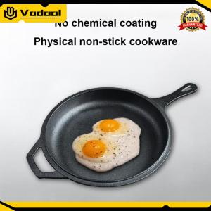 10 Inch Iron Skillet Pre-Seasoned Frying Pan with Handle Chefs Pan for Frying Baking Grilling Indoor Outdoor Cooking