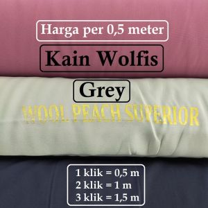 [05 m] Bahan Kain Wolfis Harga Per Setengah Meteran Polos Cocok Untuk Baju Gamis dan Kerudung Toko Nadia Busana