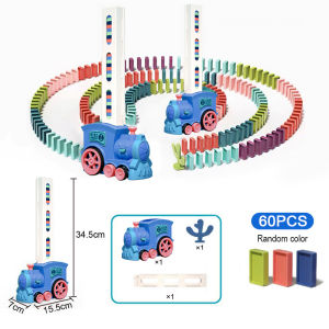 🎈SG Stock🎈Domino Train Car 60 PCS Educational Building Blocks DIY Domino Game Toy Set Automatic Bricks Kid Toys Gift Boys and Girls Toys