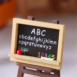 YYLINGX Craft Dollhouse Furniture Pretend Play Dollhouse Accessories Miniature Chalkboard Model Wood Painting Easel Small Blackboard