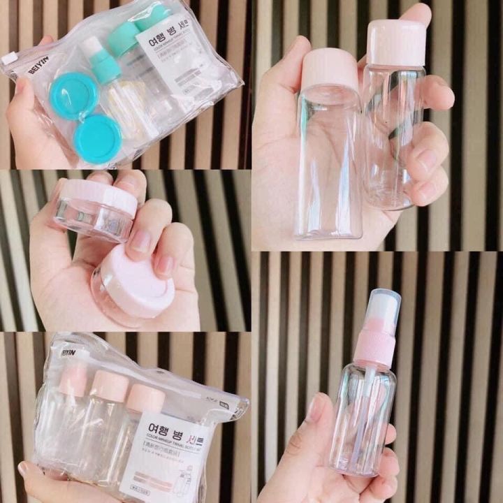 BỘ 5 MÓN CHIẾT MỸ PHẨM DU LỊCH BEIYIN Bộ Mỹ Phẩm Nhỏ Gọn Tiện Lợi - Lazada  | Lazada.vn