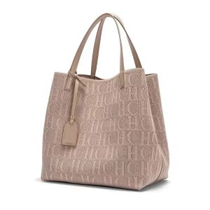 CH Womens Shoulder Bag Simple Solid Color Gold Letter Printed Design Womens Large Capacity Daily Commuter Bag Womens Handbag