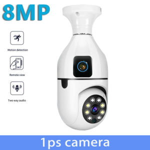 V380 PRO Dual Lens Bulb CCTV Camera cctv camera connect cellphone HD 8MP PTZ alarm CCTV Camera Light bulb Indoor and outdoor waterproof night vision two-way audio wireless wifi camera Connected to mobile phone remote surveillance camera