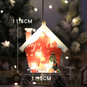 Christmas Tree Ornaments Decoration with LED Light Pendant For Room At Night Curtains For Windows Elegant House Ceiling Door Wall Garland 2023 New Year Holiday Decor