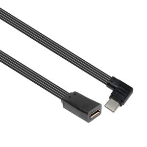 สายชาร์จแบนซิลิโคนมุม90องศาขนาดเล็ก USB เพศหญิงถึง Type C อะแดปเตอร์ตัวผู้10/20ซม. สำหรับโทรศัพท์กล้องแท็บเล็ต