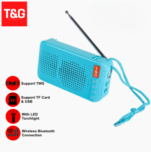 T&G TG-184 TWS Bluetooth V5.0 Portable Wireless Speaker with TF Card USB FM Radio Function Solar Panel & Flashlight