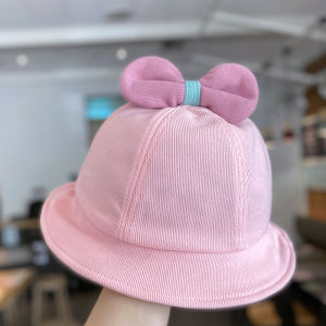 Kids Girl New Born 6-24 month Soft Cotton Fisherman Spring Summer Korean Bowknot Cutie Style Hat Kids Beach Sun Cap