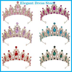 [K&P Elegant]👗👗 Luxury Elegant Princess Crown Hair Accessories Tiara For Women Party Rhinestone Wedding Bridal Crown New Head Jewelry