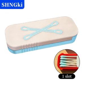 SHNGki Mini Trượt Bông Tăm Bông Hộp Lưu Trữ Xách Tay Tăm Bông Trường Hợp Cho Du Lịch Và Sử Dụng Hàng Ngày Đa-Ngăn Bụi-Bằng Chứng Giữ Sạch