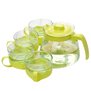 Teko Kaca Set Isi 5 Pcs Tea Pot / Set Teko Gelas Cangkir / Teko Teh Teko Kopi Set Tempat Minum Kopi Teh / Teko Set Gelas Set Teko / Hadiah Pernikahan Wedding Gift Termurah Terbaru Promo