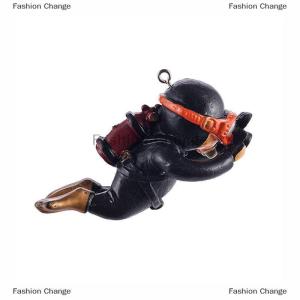 [COD] Fashion Change Kawaii Resin Frogman Aquarium Ornaments Interesting Floating Decoration Simulated Mini Diver Fish Tank Aquarium Accessories