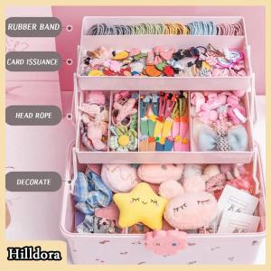[Hilldora] Portable Hair Accessories Storage Box Baby Head Rope Hairpin Rubber Band Dressing Jewelry Case Bedroom Organizer