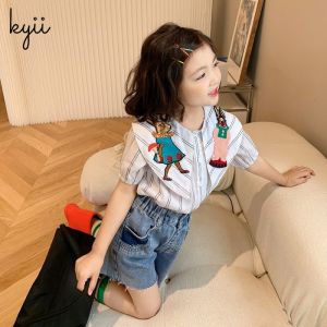 KYII Girl Summer children Korean shirt Versatile short sleeve Top kyii0061