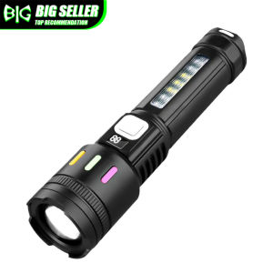 Long Range White Laser Flashlights Rechargeable Torch Waterproof Zoom LED Strong Light for Emergency Outdoors Camping Home