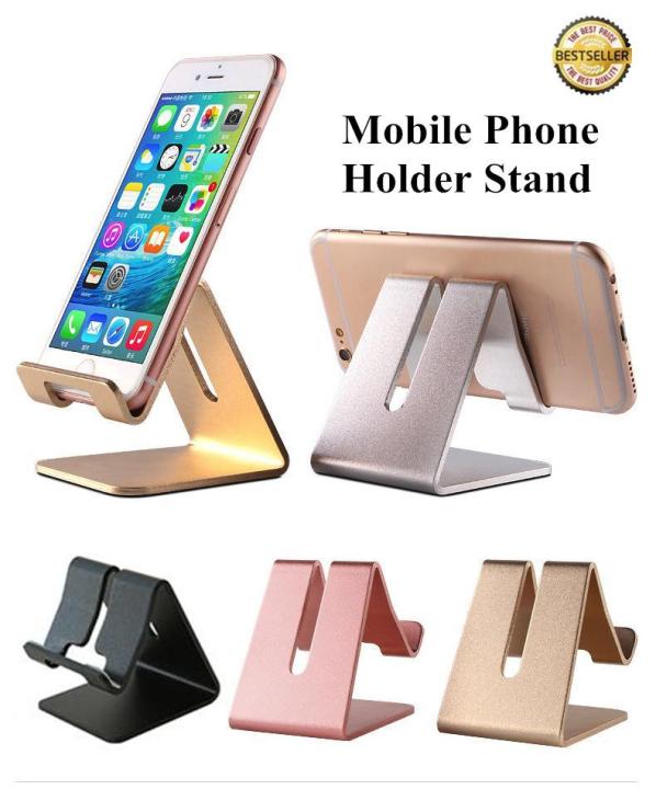 Desk Phone Stand Holder Aluminum Metal Phone Mobile Stand Portable  Universal Desktop Holder Mobile Mate for All Smart Phone Tablet Display  Phone Desk