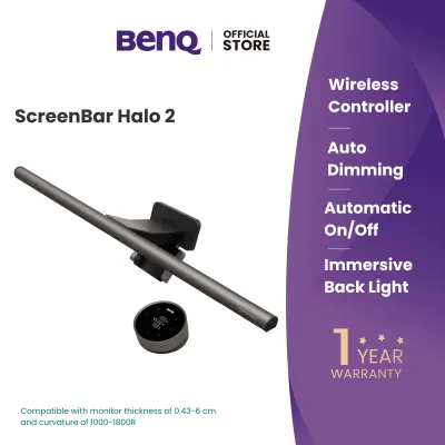 [New] BenQ ScreenBar Halo 2 | Monitor Light | Wireless Control | Auto Dimming & Auto On/Off | Back Light | Desk Lamp | 3 Light Modes