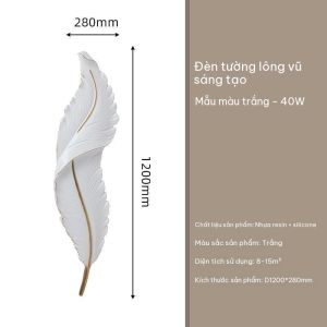Đèn tường lông vũ phong cách sang trọng sáng tạo dùng cho phòng khách phòng ngủ đầu giường