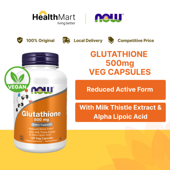 snow white glutathione review Now Foods Supplements, Glutathione 500 mg, with Milk Thistle Extract &  Alpha Lipoic Acid, Free Radical Neutralizer*, 120 Veg Capsules, Beige in  Kenya main image 0