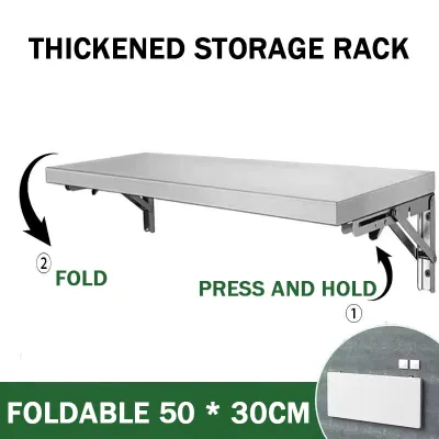 Foldable stainless steel storage rack wall mounted kitchen storage rack waterproof and rust proof foldable microwave oven rack