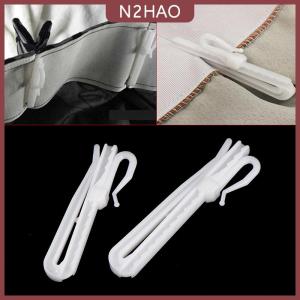 N2HAO  10 cái rèm treo móc vòng cửa sổ Trắng nhựa rèm móc cho văn phòng Nhà Phụ kiện Rèm 7cm 8.5cm