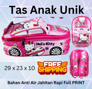 BGC Tas Ransel Sekolah Anak TK Tas Mobil On The Road Hello Kitty - Pink