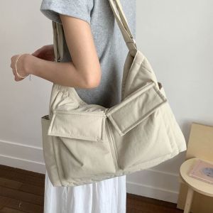 IU MISS ความจุขนาดใหญ่ กระเป๋าสะพายข้างไนลอน กระเป๋าหลายช่อง ฮาราจูกุ กระเป๋าสะพายผ้าแคนวาส แนวโน้ม ชุดโทรศัพท์มือถือ กระเป๋าสะพายชาย แบบยูนิเซ็กซ์