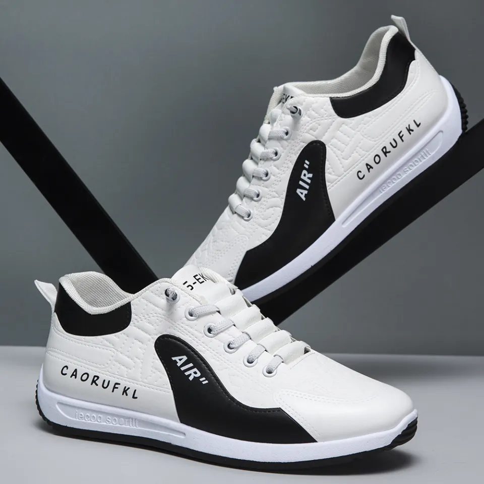 Sepatu Sneakers Sol Rubber Karet Leather Sepatu Cowok casual