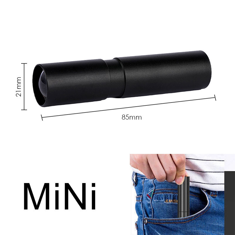 Mini lampe torche de randonnée/pêche d'extérieur avec zoom, rechargeable par USB et étanche, à LED pour une utilisation nocturne._voghion.com