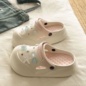 EVA Detachable Clogs For Summer Outdoor Wear Thick-Soled Lightweight Durable DIY Closed-Toe Slippers For Women Non-Slip