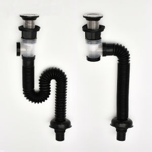 Bathroom Sink Drain Kit Expandable Drain with Flexible Expandable Trap Sink Drain Pipe Tube Bathroom Sink Drain Anti Clog