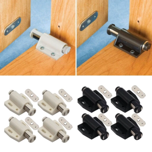 Magnetic Touch Catch Strong Spring Loaded Closure Practical Addition Reliable Security for Kitchen Bathroom & Room Doors