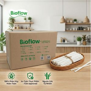 1000 ỐNG HÚT BÃ MÍA BỌC GIẤY BIOFLOW I Size 6812mm