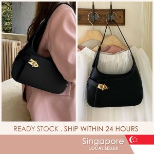 [SG SELLER]  Korea Edgy Versatile PU Leather Women Casual Outing Minimalist Adjustable Pocket Korean Shoulder Hand Bag