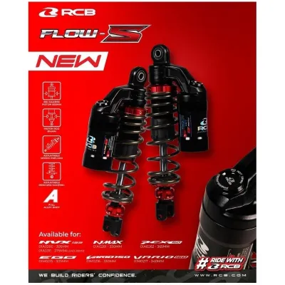 RCB FLOW S VARIO 160 NVX 155 VARIO 150 REAR ABSORBER SET RED BLACK