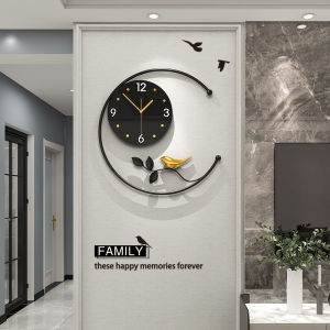 Nordic Mute Fashion Bird Wall Clock Home Living Room Simple Modern Minimalist Atmosphere Creative Quartz Clock 45x45cm