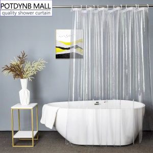 3D Water Cube Shower Curtain Bathroom PEVA Clear Shower Curtain Liner with 12 Hooks Kitchen Partition Curtain Balcony Curtain