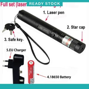 【ready stock】Tactical Green Laser Pointer High Power Pen Laser Flashlight Laser pointer Adjustable Focus Hunting Accessories High performance green laser pen flashlight rechargeable battery office outdoor laser pen
