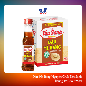Thùng 12 Chai Dầu Mè Rang Tân Sanh 250 ml