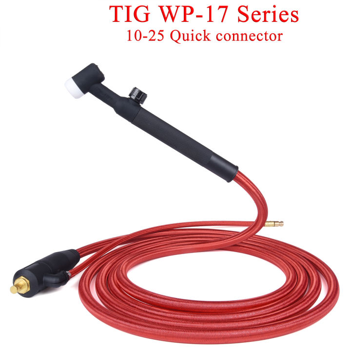 WP17 WP 17F 17FV TIG หัวเชื่อมเชื่อมต่ออย่างรวดเร็วแก๊สไฟฟ้ารวมท่อสีแดง ...
