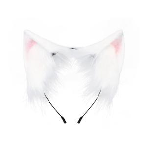Carnivals Brown/ White Cat Ear Hair Hoop Woman Headband Makeup Headband for Easter Halloween Cosplay Hair Accessories