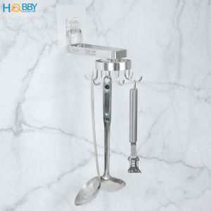 Giá móc treo muỗng vá xoay tròn inox 304 mẫu dán Hobby home decor MX6S