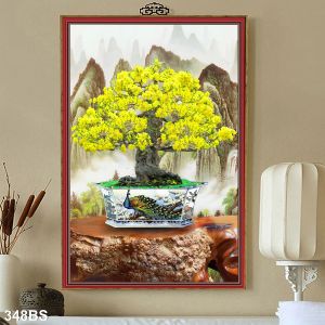 Tranh 3D - cây hoa mai vàng
