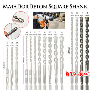 PANJANG 280 MM Mata Bor Beton Hammer Impact Square Shank Kotak Bobok Tembok 14 mm 16 mm