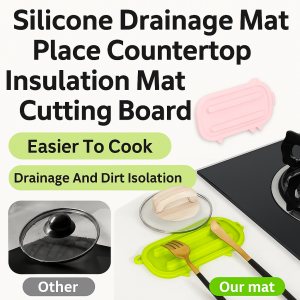 Kitchen Silicone Drain Mat Heat Resistant Draining Dishwasher Durable Mat Pad Kitchen Placemat High Temperature Resistance