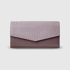 VONA Utopia Long Wallet - Dompet Panjang Wanita Motif Croco Elegan Banyak Slot Kartu Kulit PU