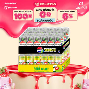 Combo 2 Thùng 24 Lon Pepsi Vị Chanh Không Calo và 7UP Soda Chanh Không Calo Không Đường (320ml/lon)