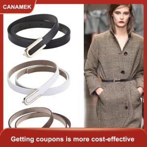 【CANAMEK】 Phụ Nữ Thắt Lưng Thắt Lưng Tối Giản Pin Khóa PU Da Vành Đai Mỏng Nữ Dây Thắt Lưng Cho Quần Jean Dresses Quần