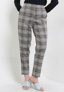 MFMW Backinsale Celana panjang Grey Motif Kotak
